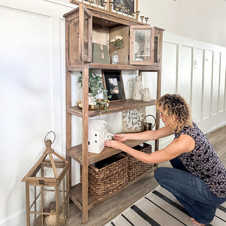 Reclaimed Wood Display Heirloom Cabinet with Glass Doors