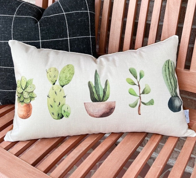 succulent cactus pillow Cactus Summer Pillow Cover 12x20 inch