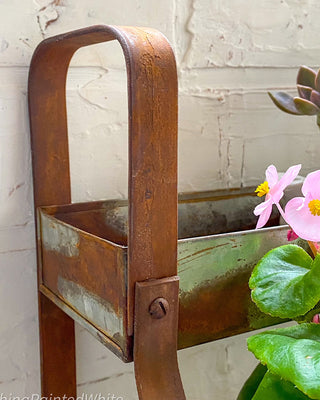 Rusted Finish Three-Tier Potting Shelves