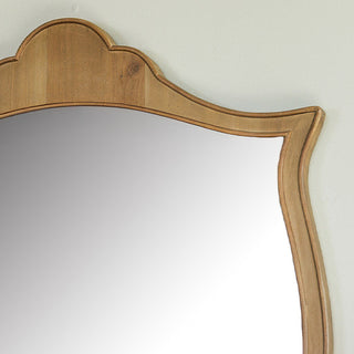 scalloped crown wood mirror