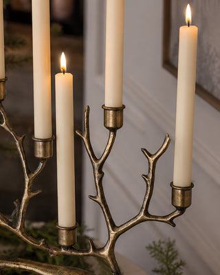 Merry Reindeer Candelabra Metal Taper Candle Holder Holiday Centerpiece