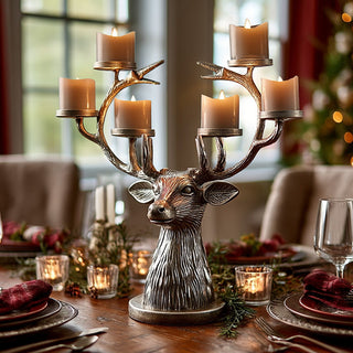 Distressed Reindeer Antler Candle Holder Centerpiece