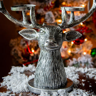 Distressed Reindeer Antler Candle Holder Centerpiece