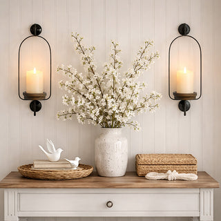 black metal wall sconce candle holder