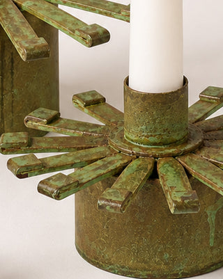 Iron Burst Candle Holder Set of 3 | Vintage Starburst Metal Holders