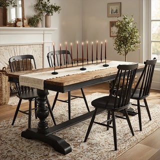 candle holders in dining room