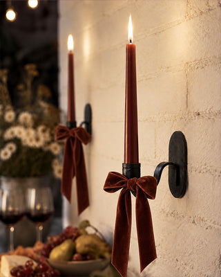 Iron Wall Sconce Candle Holder, Set of 2 | Matte Black Metal Farmhouse