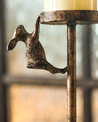 Cast Iron Bunny Taper Candle Holder, Set of 3
