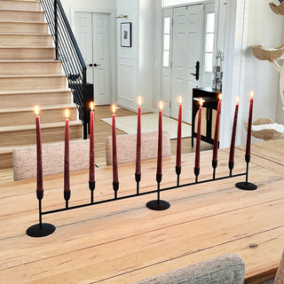candle holder with lit candles