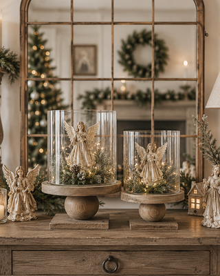 Hurricane Glass Candle Holder, Set of 2