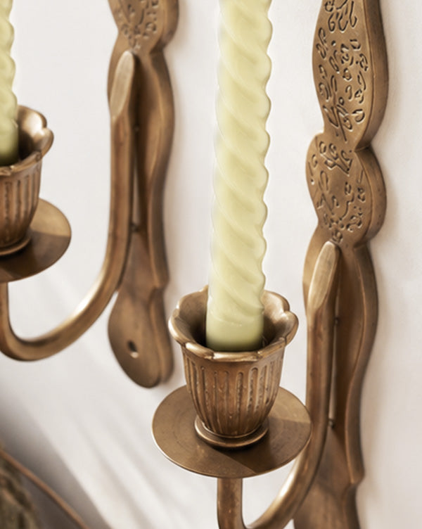 Antiqued Metal LED Pillar Candle Wall Sconces with Remote, Set of 2