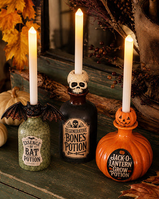 Detailed Potion Bottle Candle Holders, Set of 3