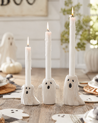 Halloween Tapered Candle Holders, Set of 3