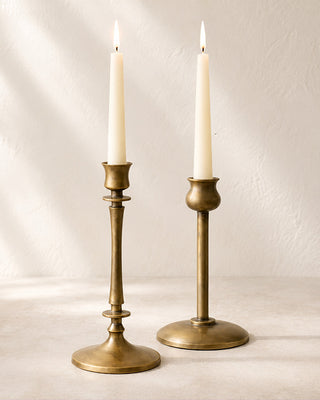 Brass Taper Candle Holders, Set of 2