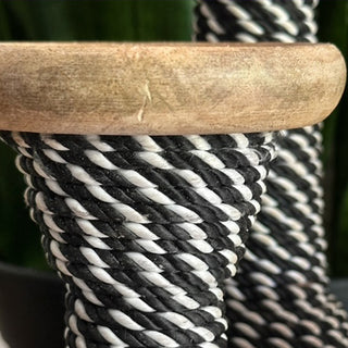 Textured rope design on candle holder