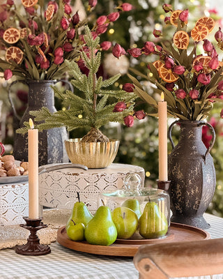 Distressed Ornate Floral Taper Candle Holders, Set of 3