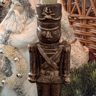 Bronzed Nutcracker Candleholder, Set of 2