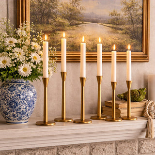 Indoor outdoor flameless taper candles with timer function and LED flame