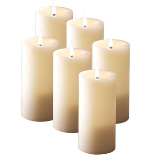 8 inch Infinite Wick Wax Pillar Candles, Set of 6