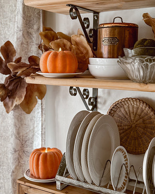 Flickering Flameless Pumpkin LED Candles with Timer, Set of 2