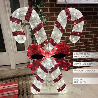 46 Inch Light Up Crossed Candy Canes Outdoor Christmas Decoration