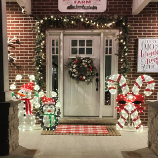 46 Inch Light Up Crossed Candy Canes Outdoor Christmas Decoration