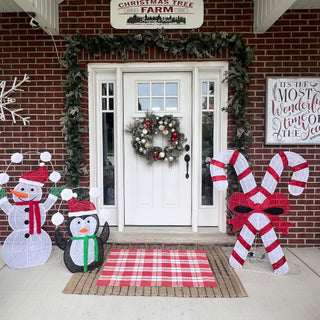 46 Inch Light Up Crossed Candy Canes Outdoor Christmas Decoration