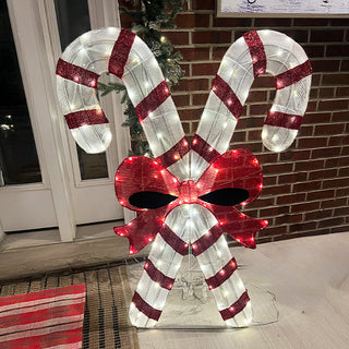 46 Inch Light Up Crossed Candy Canes Outdoor Christmas Decoration