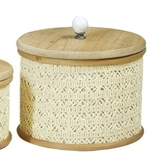 lattice cutout canisters with wood finial lids set