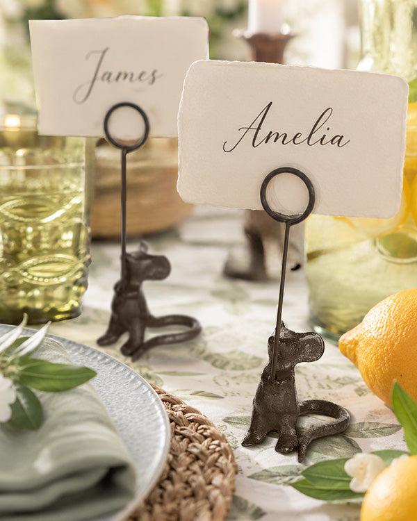 Iron Mouse Place Card Holder, Set of 4