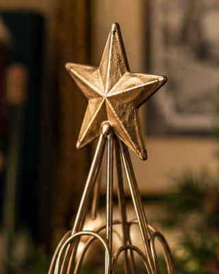 Cast Iron Christmas Tree Card Holder 20 Inch Tabletop Holiday Card Display