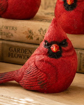Cardinal Bird Figurine Set of 4 Cottage Core