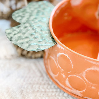 Distressed Carrot Metal Trays, Set of 2