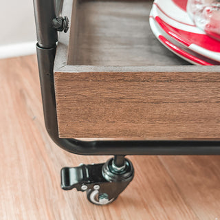 rolling cart with lockable wheels for bathroom storage