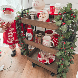 3-tier mobile cart with side baskets for craft supplies