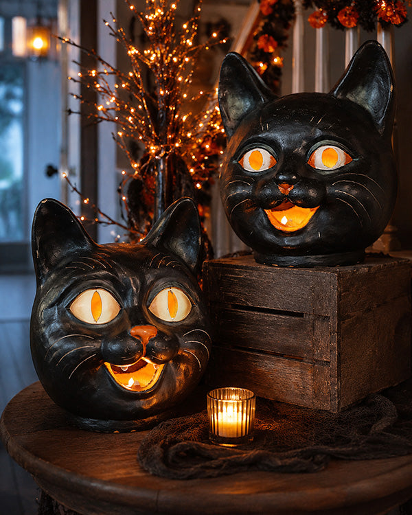 Vintage Inspired Cat Jack-o-lantern, Choose Your Style
