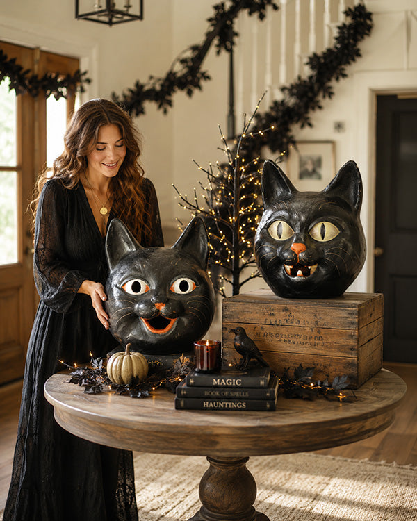 Vintage Inspired Cat Jack-o-lantern, Choose Your Style