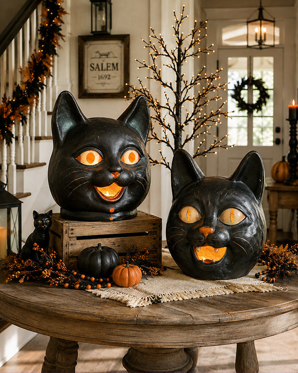 Vintage Inspired Cat Jack-o-lantern, Choose Your Style