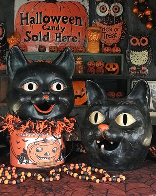 Vintage Inspired Cat Jack-o-lantern, Choose Your Style