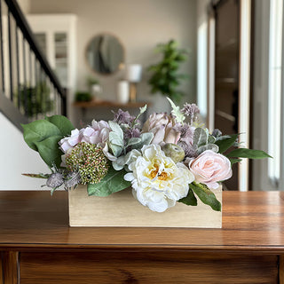 Rectangular faux floral centerpiece table home decor