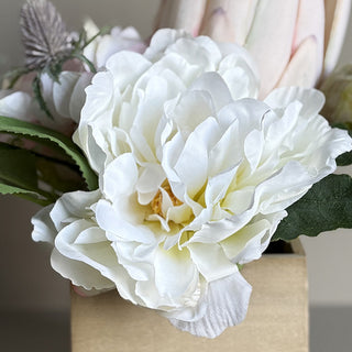 Square faux floral centerpiece modern home table decor