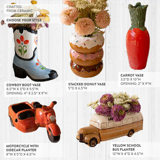 Whimsical ceramic vases and planters home decor