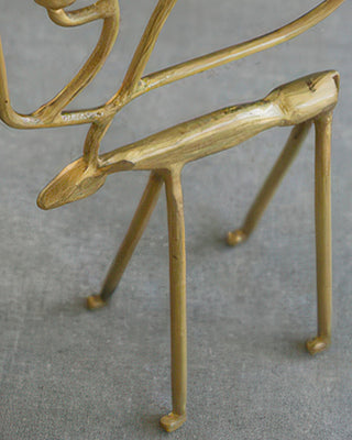 Antique Gold Reindeer Taper Candle Holders, Set of Two