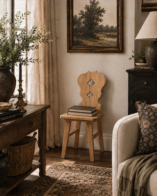 Heirloom Quatrefoil Wood Accent Chair