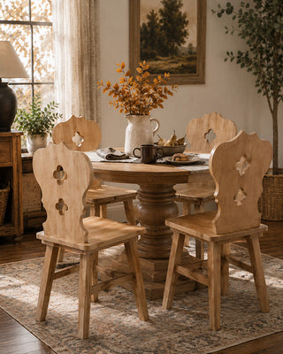 Heirloom Quatrefoil Wood Accent Chair