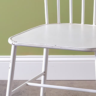 Distressed Ivory Metal Farmhouse Cafe Chair