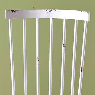 Distressed Ivory Metal Farmhouse Cafe Chair