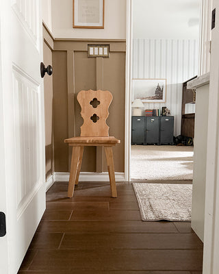 Heirloom Quatrefoil Wood Accent Chair