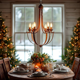 Rustic Iron Candelabra Chandelier