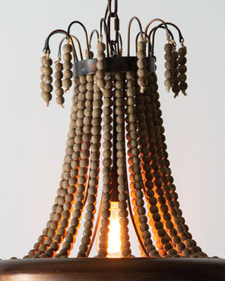 Wooden Bead Pendant Chandelier
